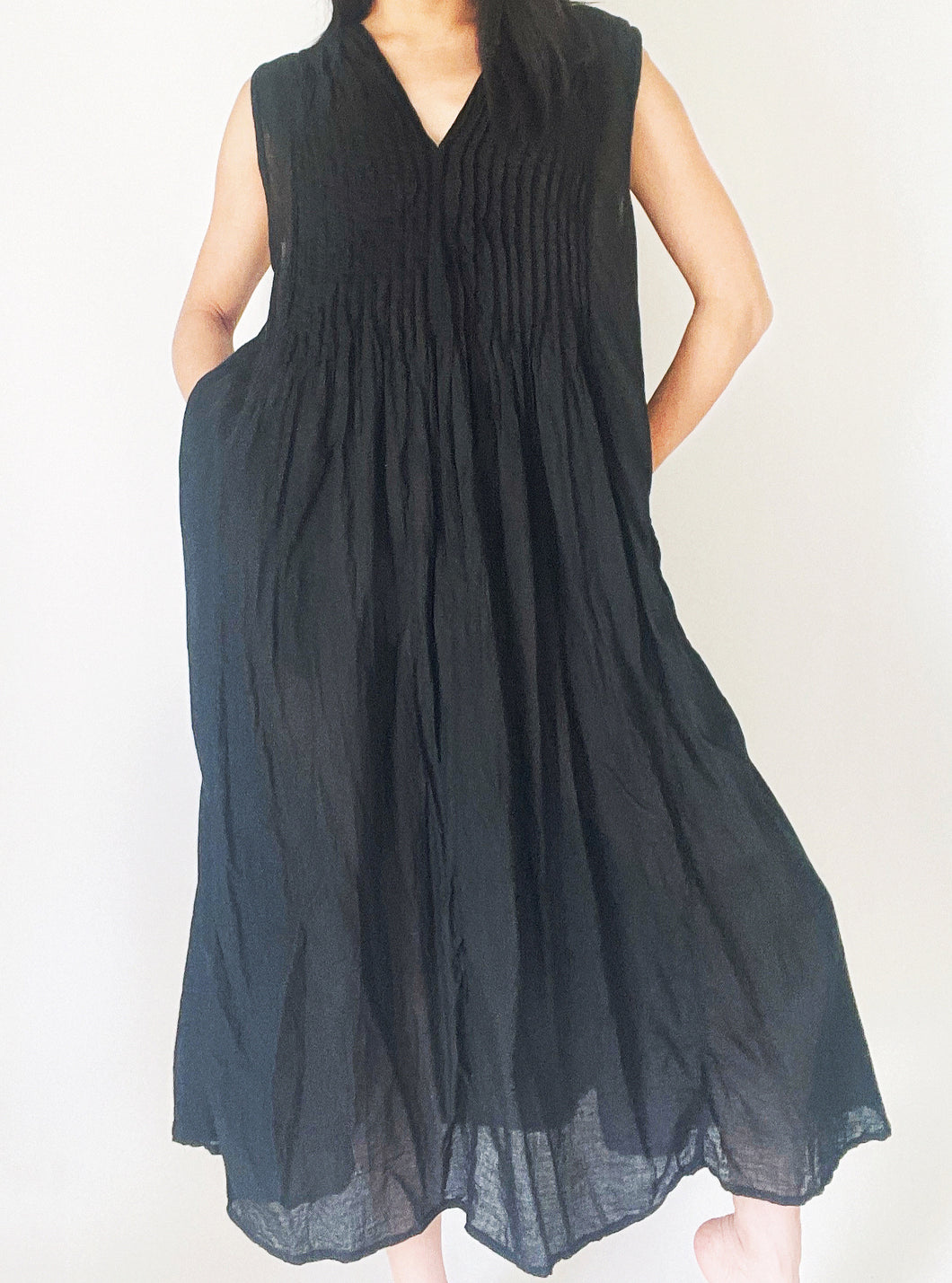 Pleated Dress with Pockets