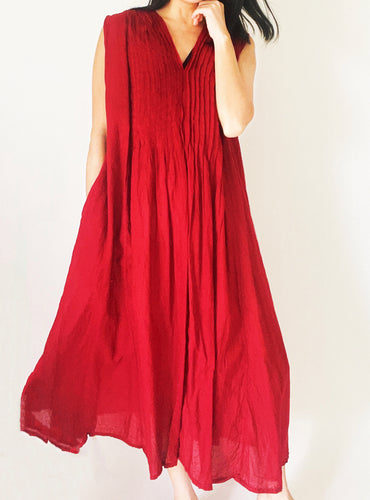 Pleated Dress with Pockets