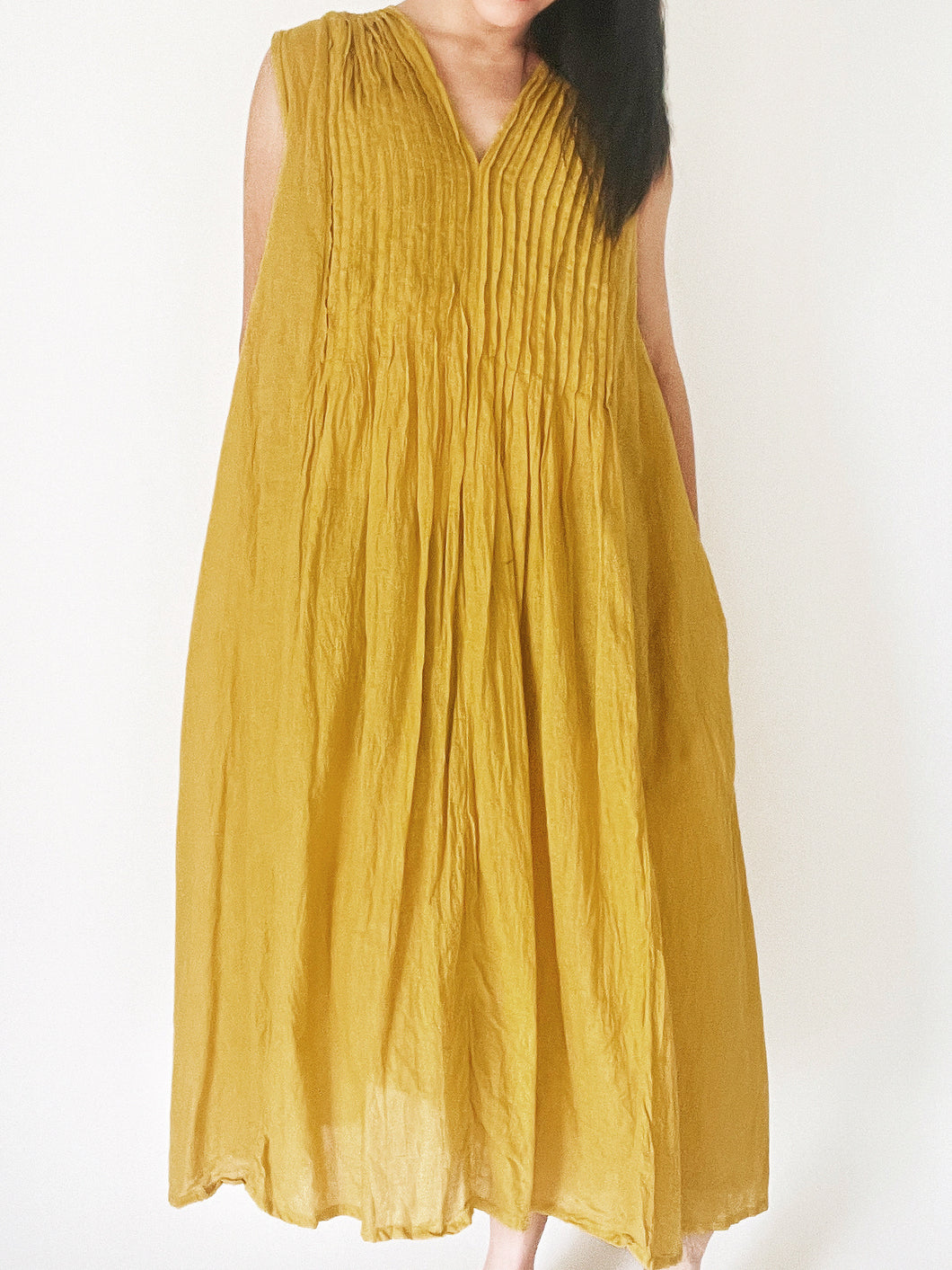 Pleated Dress with Pockets