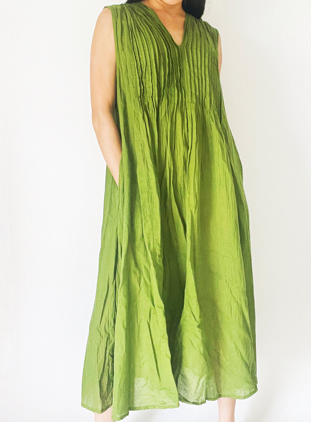 Pleated Dress with Pockets