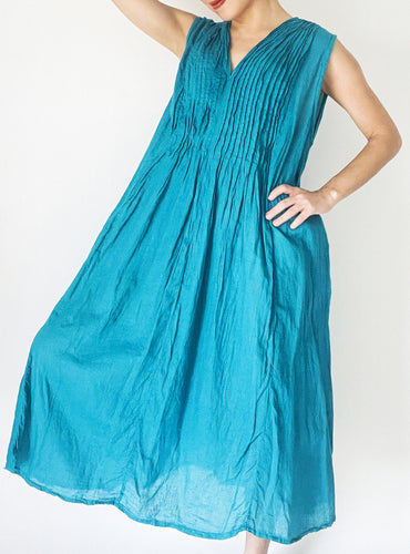 Pleated Dress with Pockets